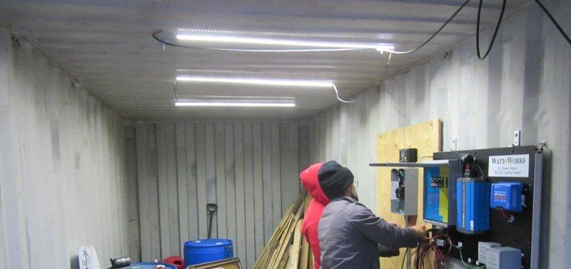 LED lighting inside shipping container LED lighting inside shipping container